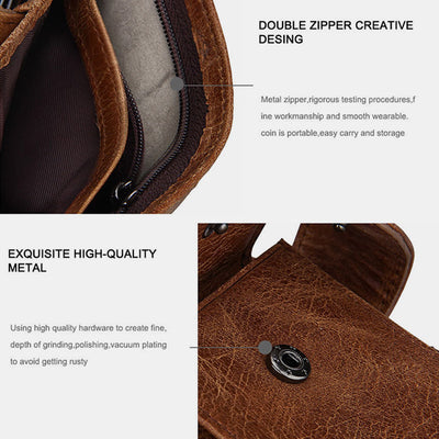 RFID Genuine Leather Card Holder Trifold Wallet