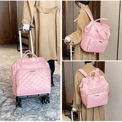 Detachable Travel Backpack Pull Rod Duffel Bag For Women Men
