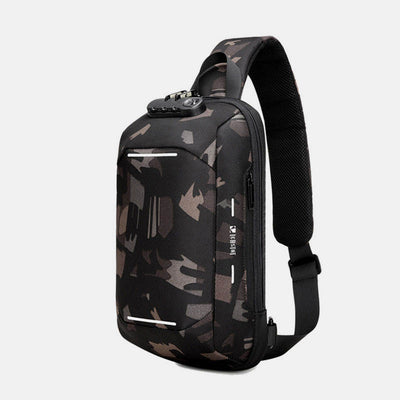 Anti-theft Waterproof Chest Bag Sling Bag With USB Charging Port
