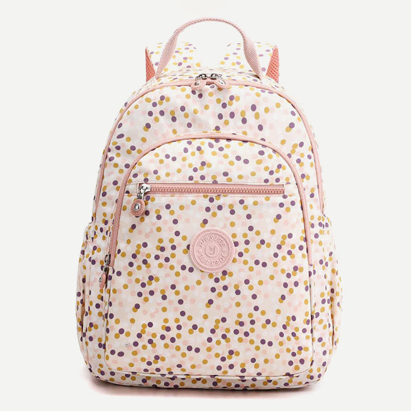 Backpack for Women Waterproof Multi-Compartment Printing Casual Nylon Lightweight Schoolbag