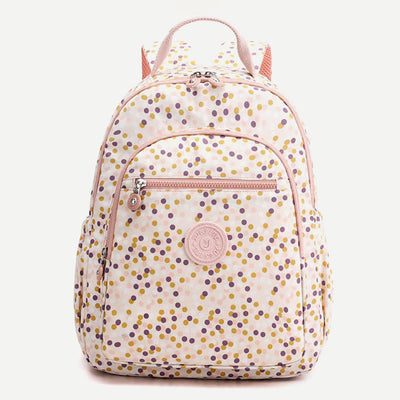 Backpack for Women Waterproof Multi-Compartment Printing Casual Nylon Lightweight Schoolbag