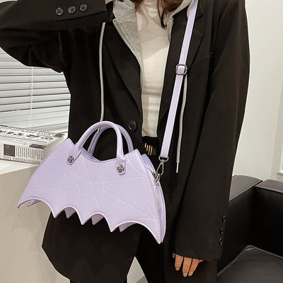 Crossbody Bag For Halloween Outfit Creative Bat Pattern Leather Bag