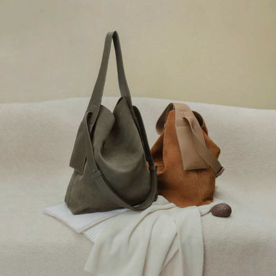 Magnetic Shoulder Bag for Women Daily Large Capacity Leather Tote