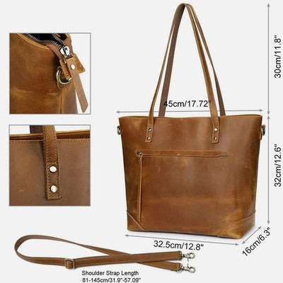Retro Women Shoulder Bag Soft Vegan Leather Crossbody Travel Tote