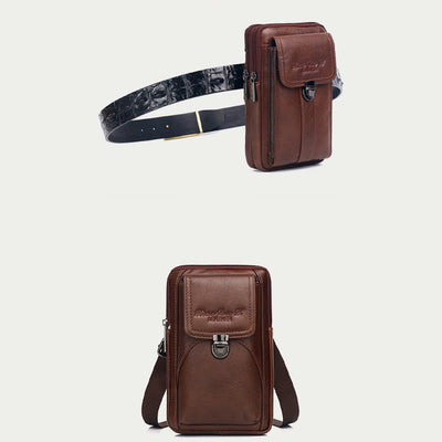 Small Messenger Bag For Men Business Genuine Leather Portable Bag