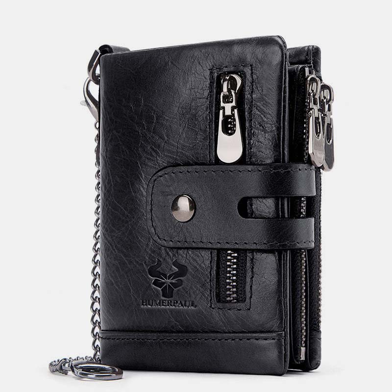 RFID Multifunctional Large Capacity Genuine Leather Wallet