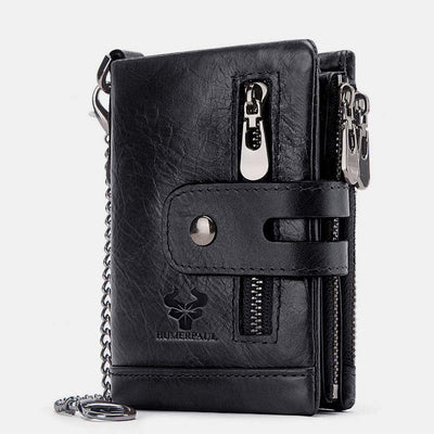 RFID Multifunctional Large Capacity Genuine Leather Wallet