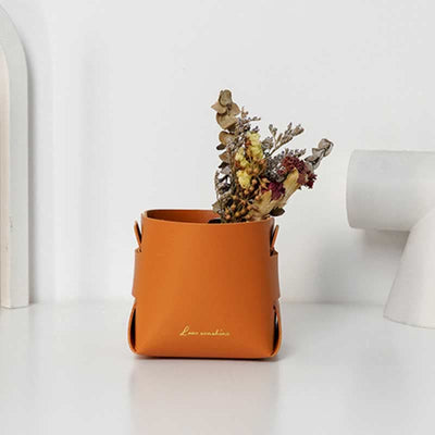 PU Leather Valet Tray Catchall Table Organizer Nightstand Organizer