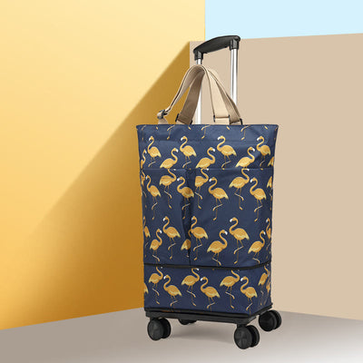 Tote Bag For Women Shopping Folding Removable Wheel Cart
