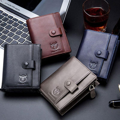 Genuine Leather Vintage Card Holder Money Clip Wallet
