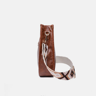 Crossbody Bag for Women PU Leather Vintage Adjustable Shoulder Bag