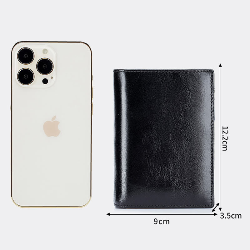 Mens Short Wallet For Business Retro Multifunction Leather Coin Purse
