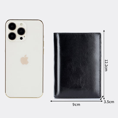 Mens Short Wallet For Business Retro Multifunction Leather Coin Purse