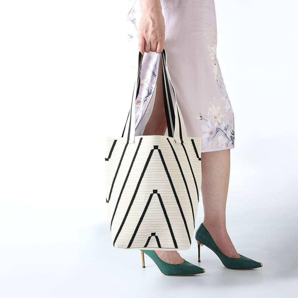 Women Knitted Handbag Women Large Capacity Simple Shoulder Bag