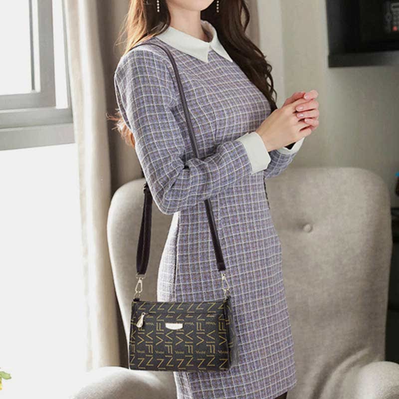 Women Crossbody PU Leather Classic Printing Handbag Satchel Shoulder Bag