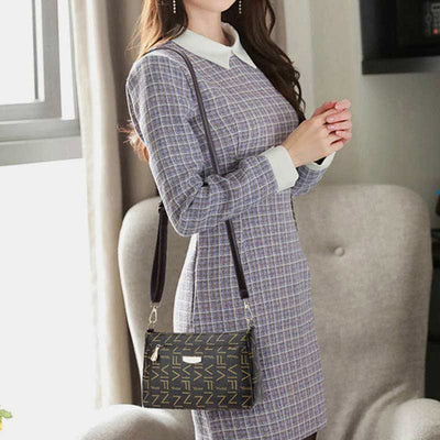 Women Crossbody PU Leather Classic Printing Handbag Satchel Shoulder Bag