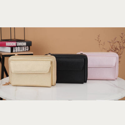 Vegan Leather RFID Blocking Phone Purse for Women Multi-Slot Crossbody Bag