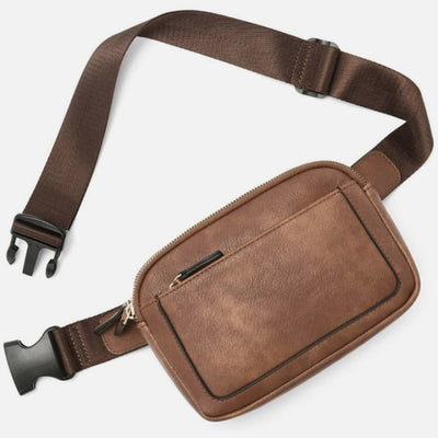 Multifunctional Waist Bag Retro Vegan Leather Outdoor Sports Satchel Purse