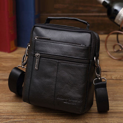Messenger Bag For Men Vintage Gentle Leather Crossbody Bag