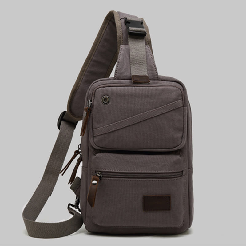 Sling Bag For Men Canvas Retro Sports Crossbody Chese Bag