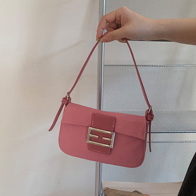 Shoulder Bag For Women Vintage Matte Pink Elegant Handbag