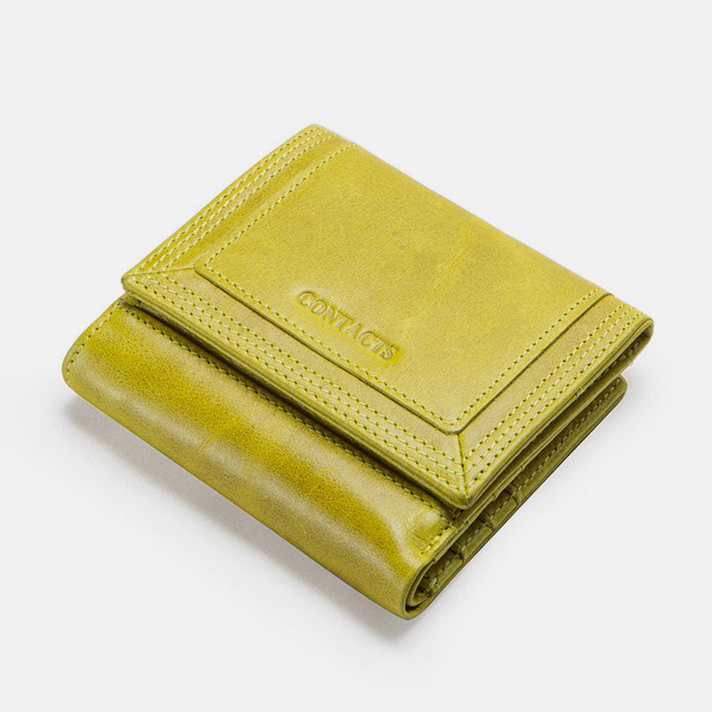 Multifunctional Genuine Leather Short Wallet
