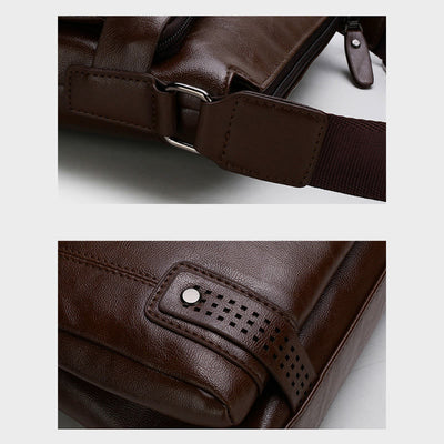 Retro Messenger Bag For Men Vertical Lightweight Crossbody Business Bag