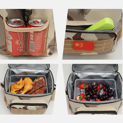 Tactical Outdoor Insulated Bag Portable Lunch Bag Handbag with Crossbody Strap