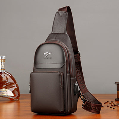 Multipurpose Sling Bag Waterproof Soft Crossbody Backpack with USB Charger Port