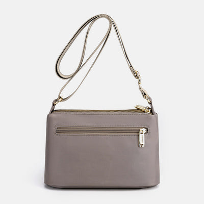 Triple Zip Small Crossbody Bag Lightweight Waterproof Nylon Shoulder Purses Handbags