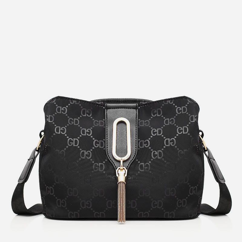 Nylon Crossbody Bag For Women Triple Compartment Elegant Shoulder Bag