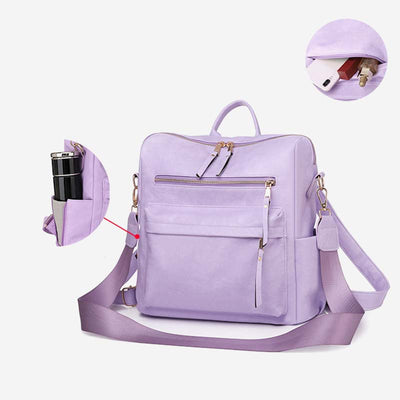 Large Capacity Multi-Carry Elegant College Style Backpack