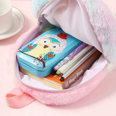 Backpack For Women Unicorn Furry Cute Cartoon Toddlers Kids Schoolbag
