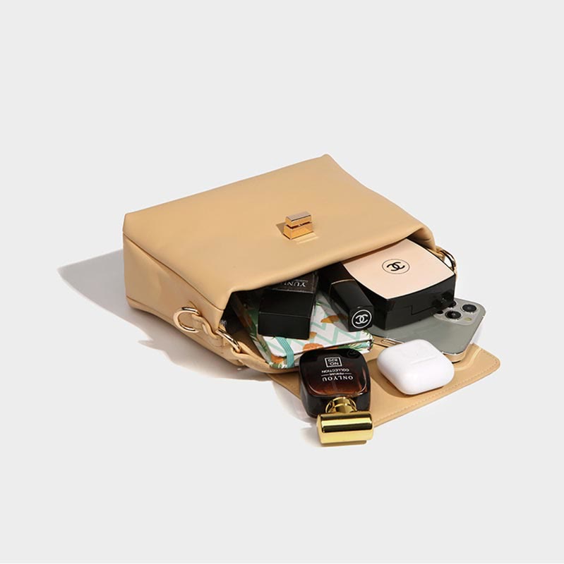 Top-Handle Bag For Women Plain Color Vintage Soft Leather Crossbody Bag
