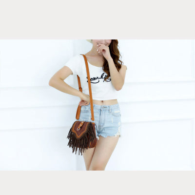 Bohemia Crossbody Bag For Women Vintage Tassel Shoulder Bag