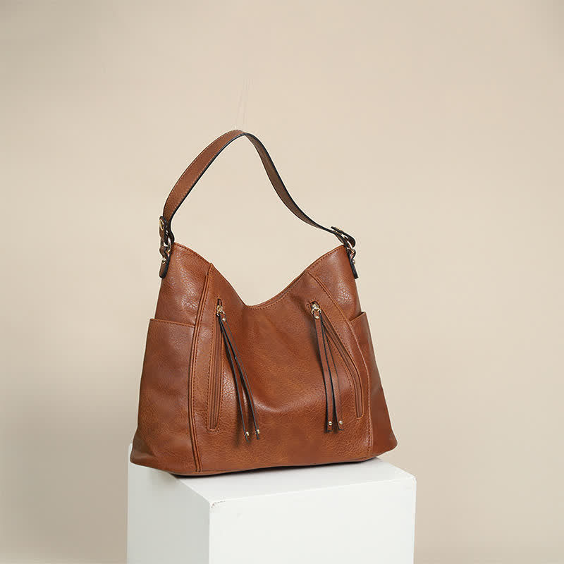Tote Handbags Set Women Leather Hobo Shoulder Bag with Small Clutch