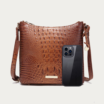 Crossbody Bag For Women Retro Crocodile Pattern Leather Dating Bag