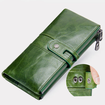 Wallets for Women Genuine Leather Cellphone Case Long Slim Credit Card Holder