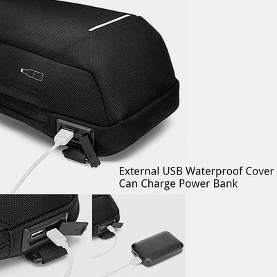 Anti-theft Waterproof Chest Bag Sling Bag With USB Charging Port