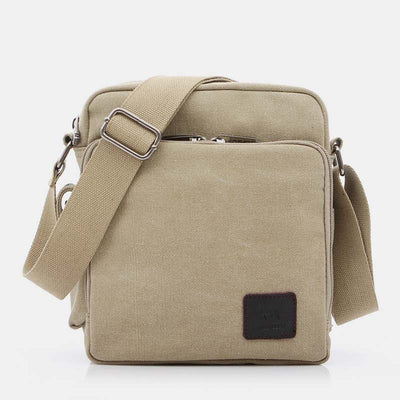 Vintage Canvas Mini Crossbody Shoulder Bag Men Small Purses with Multi-Slot