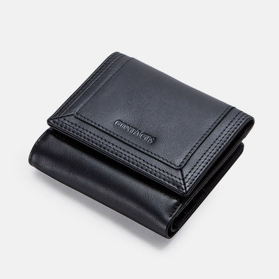 Multifunctional Genuine Leather Short Wallet