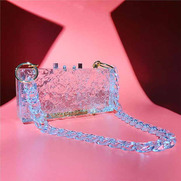 Crystal Ice Purses Clutch for Women Acrylic Clasp Evening Handbag