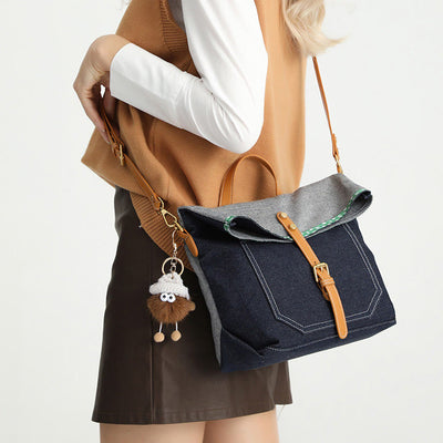 2Pcs Denim Handbag Set Fashion Crossbody Bag Set for Women - image 0