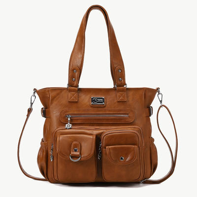 Women Large Underarm Tote Multiple Pockets Two Use Crossbody Bag