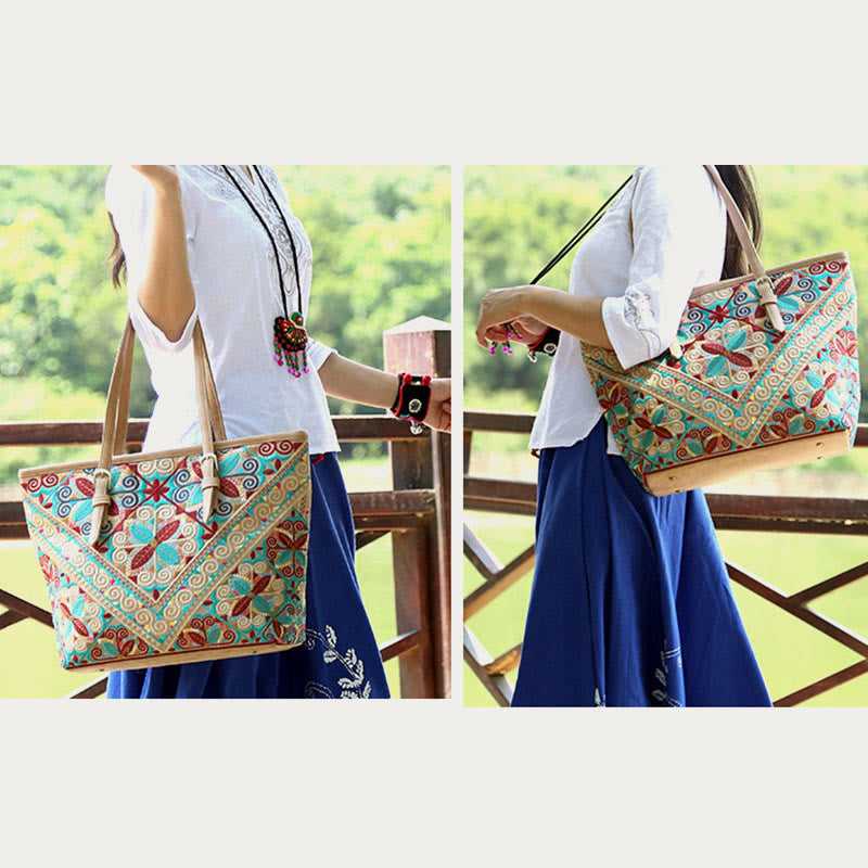 Tote Bag For Women Large Ethnic Style Pattern Printing Bag