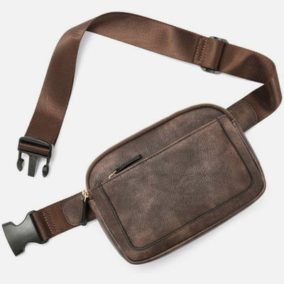 Multifunctional Waist Bag Retro Vegan Leather Outdoor Sports Satchel Purse