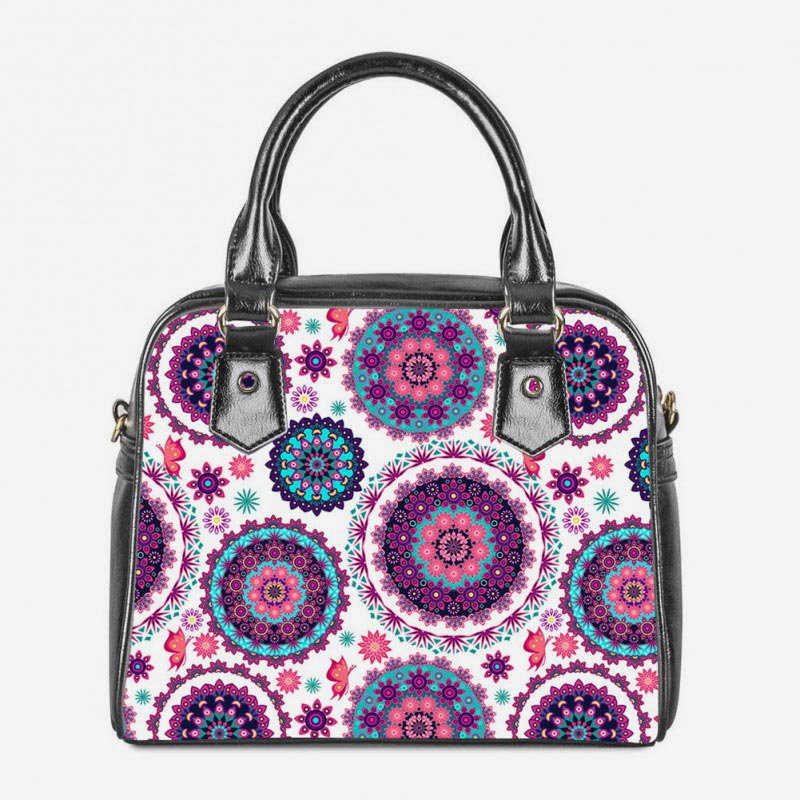 PU Leather Floral Purses Top Handle Bag Crossbody Handbag Satchel Bags
