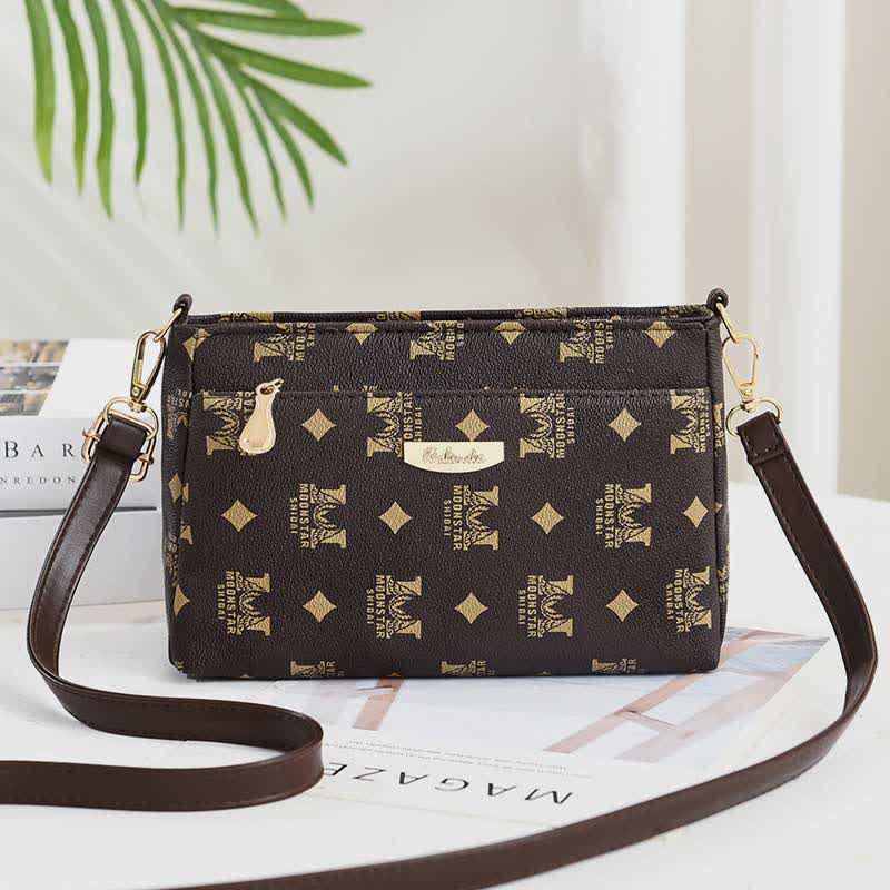 Women Crossbody PU Leather Classic Printing Handbag Satchel Shoulder Bag