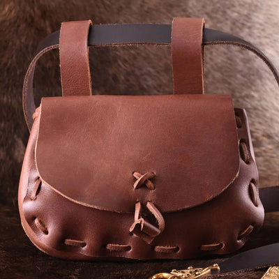 Medieval Leather Bag Pouch Portable Coin Purse Belt Holster Waist Bag