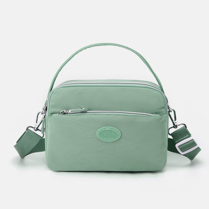 Crossbody Bag for Women Triple Zip Shoulder Bag Casual Nylon Purse